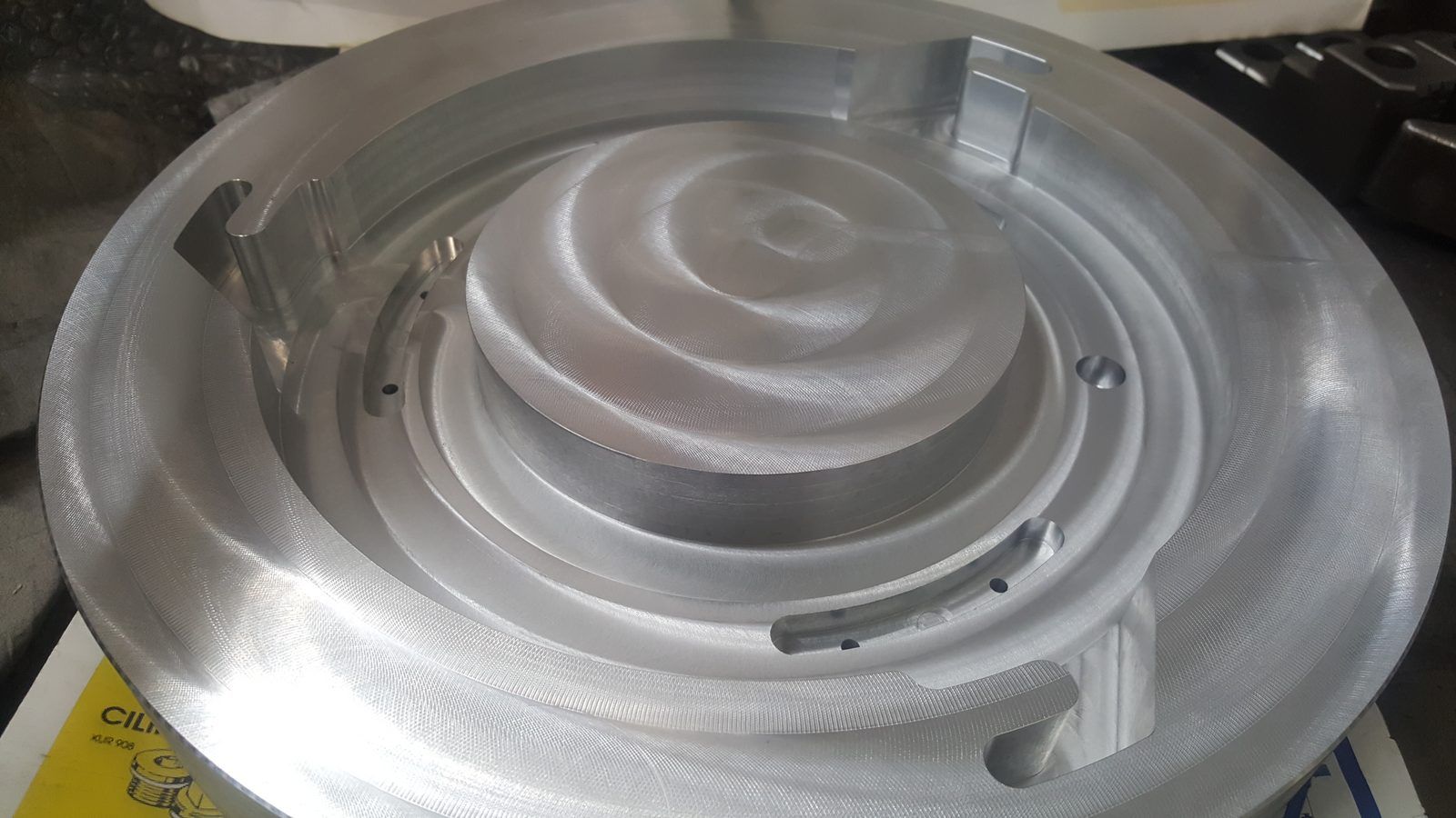 Machined aluminium disc