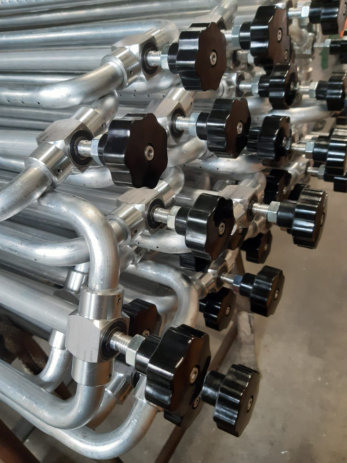 Tubes with black knobs